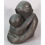 Theresa GILDER (British 1935) Mother Kissing Baby, Bronze resin, Signed, titled and numbered 1/100