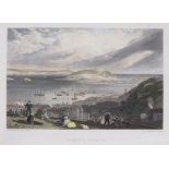 After Joseph Mallord William TURNER (British 1775-1851) Falmouth Harbour, Coloured engraving, 6" x