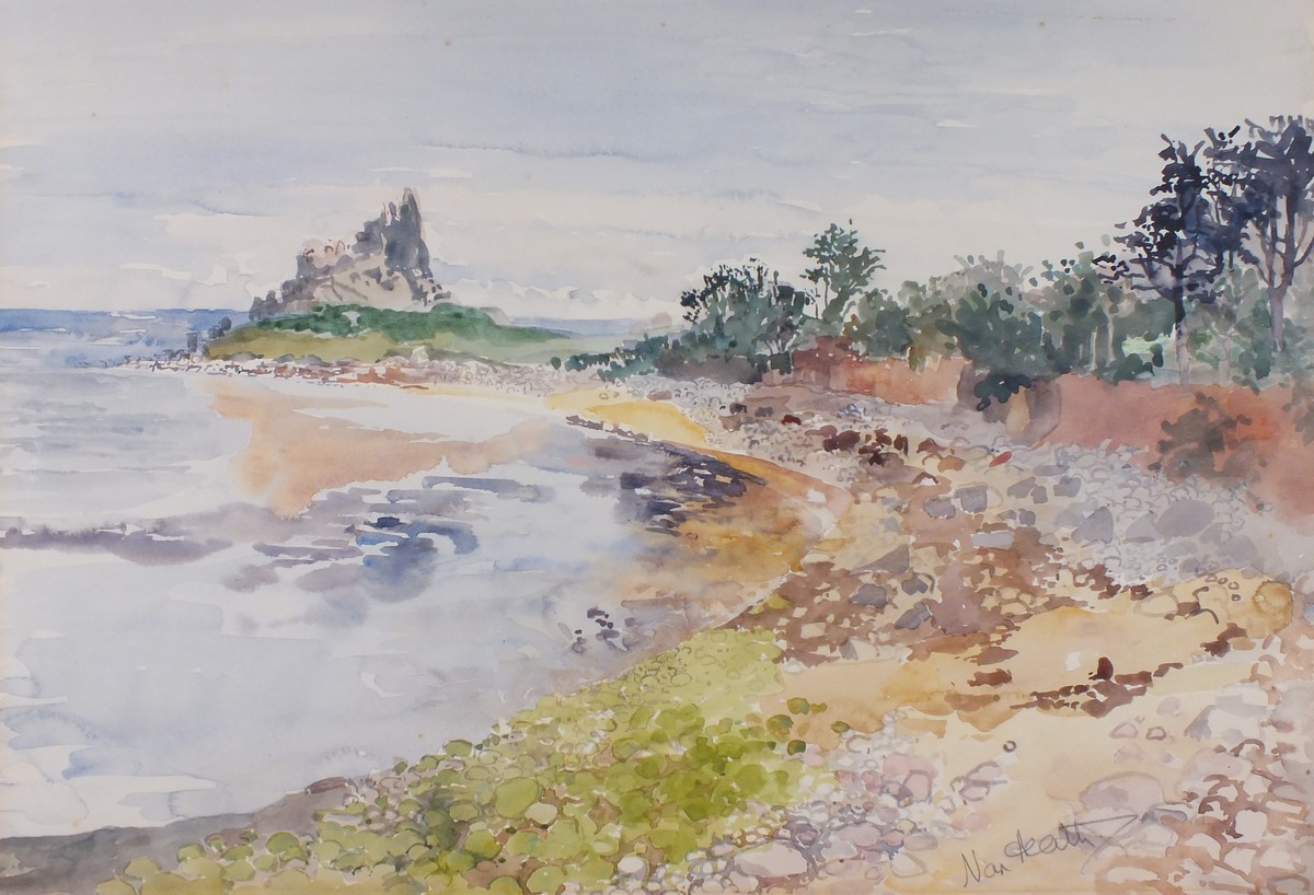 Nan HEATH (British 1922-1995) Carn Lea Old Town St Mary's, Watercolour, Signed lower right,