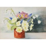 E COVENEY (British 20th Century) Summer Flowers in a Vase, Watercolour, Signed and dated '84, 6.
