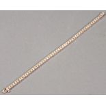 A 9ct white gold diamond set line bracelet, comprising round brilliant cut stones, total 3.77ct,