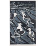 Margaret ECCLESTON (British 1934-2017) (St. Ives Society of Artists) 'Gull Cry' - Seagulls, Linocut,