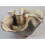 Phyllis SHERWOOD (British 20th Century)  Handkerchief bowl, Grey glazed, Signed to base, 5.5" (14cm)