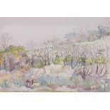 Nan HEATH (British 1922-1995) Misty Garden - possibly Glandore, Watercolour, Signed lower right,