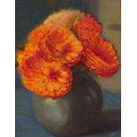 Hyman SEGAL (British 1914-2004) Marigolds in a Vase, Oil on board, Signed lower right, artist's