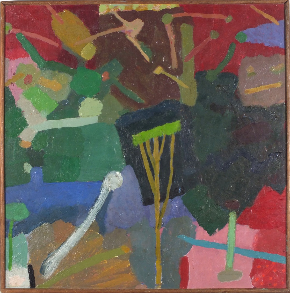 Andrew WALTON (British 20th Century) Trees and Pits & Pieces, Oil on board, Signed and titled verso, - Image 2 of 3