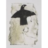 Carolle BLACKWELL (British b. 1943) Ancient Bird, Collograph, Signed with initials lower right, 9.