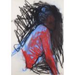 Barbara KARN (British b. 1949) Figure Leaning, Pastel, Signed lower right, titled verso, 15.75" x