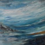 Darren Paul CLARKE (British b. 1973) Wild Sea, Oil on canvas, Signed lower right, signed and titled,