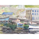 Isobel Atterbury HEATH (British 1909-1989) Boats in Harbour Mevagissey, Watercolour, Signed and
