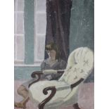 Molly BULLOCK (British b. 1917) Nichola's Chair, Oil on canvas board, Inscribed with title and