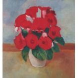 Horas KENNEDY (British 1917-1997) Red Flowers - cyclamen, Titled verso, 19.25" x 18" (49cm x 46cm)