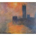 After Claude MONET Houses of Parliament Sunset, Lithograph, 14.5" x 16" (37cm x 41cm)