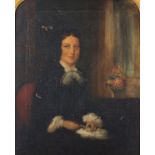 British School 19th Century Portrait of an Elegant Victorian Lady - with white lace collar and