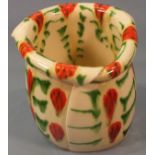Emma HOLLANDS (British b. 1968) An earthenware jardinière, cream glazed and decorated with