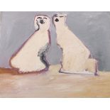 Romi (Rosemary) Tunstall BEHRENS (British 1939-2019) China Dogs II (mauve & white), Oil on canvas,