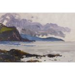 Rachel GRAINGER-HUNT (British 1956-2014) Off the Devon Coast, Oil on paper, Signed with initials