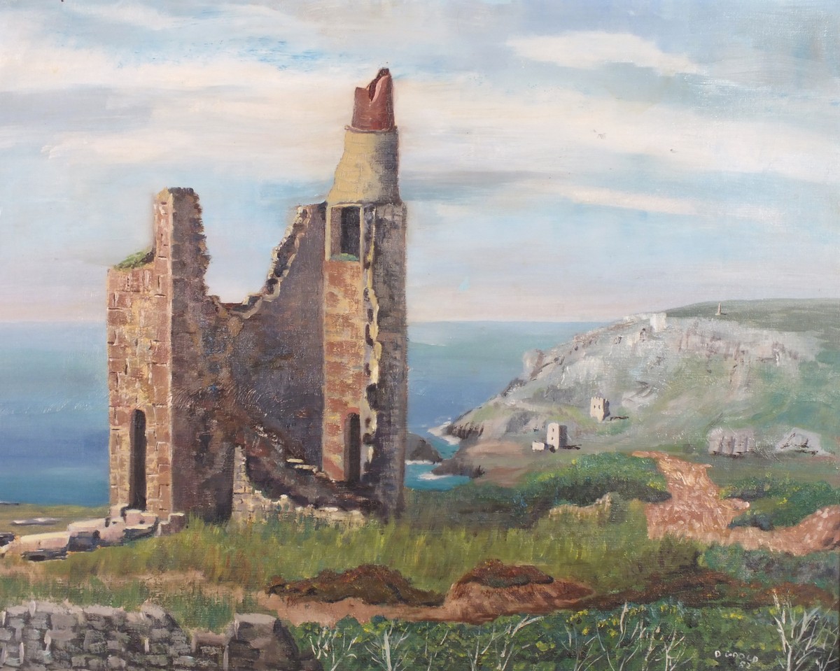 D GOOLD (British 20th Century) Botallack Tin Mines, Oil on board, Signed and dated '82 lower
