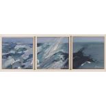 Jim WHITLOCK (British 1944) Wave Power - a triptych, Oil on canvas framed as one, Signed lower