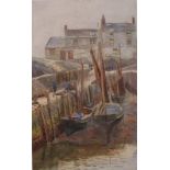 British School 19th/20th Century Quite Harbour Low Tide, Watercolour, 11.75" x 7" (30cm x 18cm)
