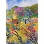 Alison MADDERN (British b. 1951) Garden in Bloom, Watercolour, 13.75" x 10" (35cm x 25cm)