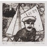 Peter FOX (British b. 1952) Alfred Wallis, Etching, Signed, titled and numbered 14/75, 4.5" x 5" (