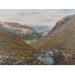 KOPECKY (20th/21st Century) Valley in the Peaks, Oil on canvas, Signed lower right, 11.5" x 15.