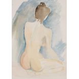 Joyce CRAWFORD (British 20th/21st Century) Memories - seated nude, Watercolour, Signed and titled