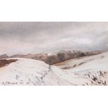 John CAMPBELL (British 20th Century) Looking North from Helvellyn, Watercolour, Signed lower left,