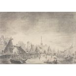 Vaughan ALLEN (British b. 1952) View of Utrecht in the 1640's, Pencil drawing, titled, signed and