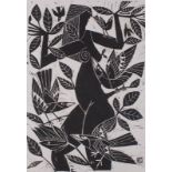 Mel MILLER (British 20th/21st Century) Bird Goddess, Wood engraving, Initialled and dated, signed in