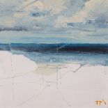 J M (British 20th/21st Century) Seascape, Acrylic on board, Signed with initials lower right, 11.75"