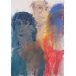 Laura WILD (British 20th/21st Century) Faces in the Crowd, Pastel on paper, Signed, titled and dated