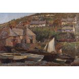 Agnes Travers CAZALET (British 1877-1926) Cadgwith , Cornwall, Oil on canvas, Signed lower right,