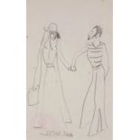 Sven BERLIN (British 1911-1999) Couple Holding Hands, Pencil on paper, Signed and dated '74 lower