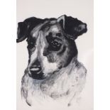 Mike MOORE (British b. 1950) Jack (Jack Russell), Grisaille, Signed lower right, signed and titled