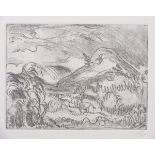 Bernard Howell LEACH (British 1889-1979) Karuizawa, Raging Winds/Wind on the Hill, Etching,