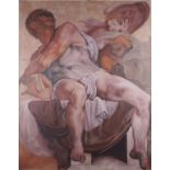 David GAINFORD (British b. 1941) Jonah (style of Michelangelo), Coloured print, 35.75" x 28" (90cm x