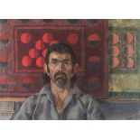 Ken SYMONDS (British 1927-2010) Portrait of the artist Mike Chalwin, Pastel, Signed lower right,