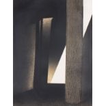 European School, Mid-late 20th century, Untitled abstract monochrome design, aquatint, 15" x 11" (38