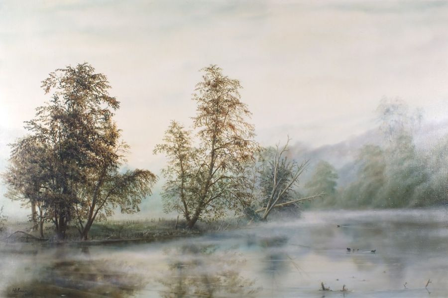 Gerry HILLMAN (British b. 1948) Misty Morning River View, Oil on canvas, Signed and dated 1979 lower