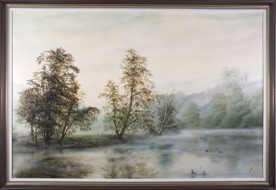 Gerry HILLMAN (British b. 1948) Misty Morning River View, Oil on canvas, Signed and dated 1979 lower - Image 2 of 6