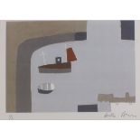 Heather BRAY (British 20th/21st Century) Boats moored in harbour, Limited edition lithograph, Signed