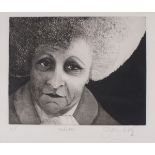 BRITISH SCHOOL CONTEMPORARY, Portrait of a woman titled 'Colette', etching, artist's proof,