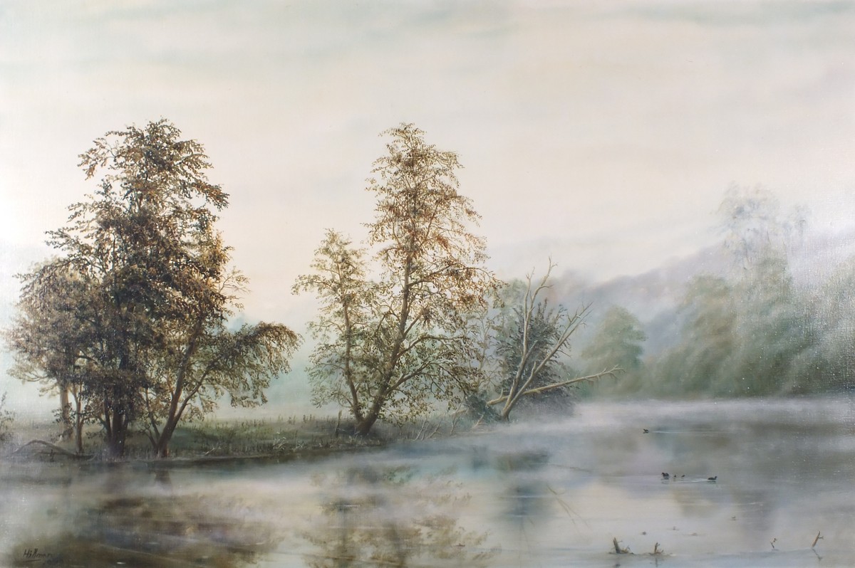 Gerry HILLMAN (British b. 1948) Misty Morning River View, Oil on canvas, Signed and dated 1979 lower - Image 4 of 6