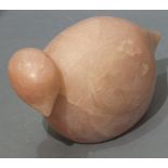 Theresa GILDER (British b. 1935) Dove, Pink Alabaster sculpture, Signed with initials to base, 4.75"