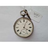 A gents silver pocket watch with key and seconds dial by Field and son Aylesbury