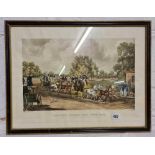 A coloured coaching engraving after James Pollard 'The four in hand club' Hyde Park