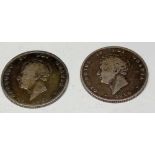 Two George IV shillings