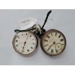 Two gents silver pocket watches one by Simpson Conventry with seconds dial the other AF